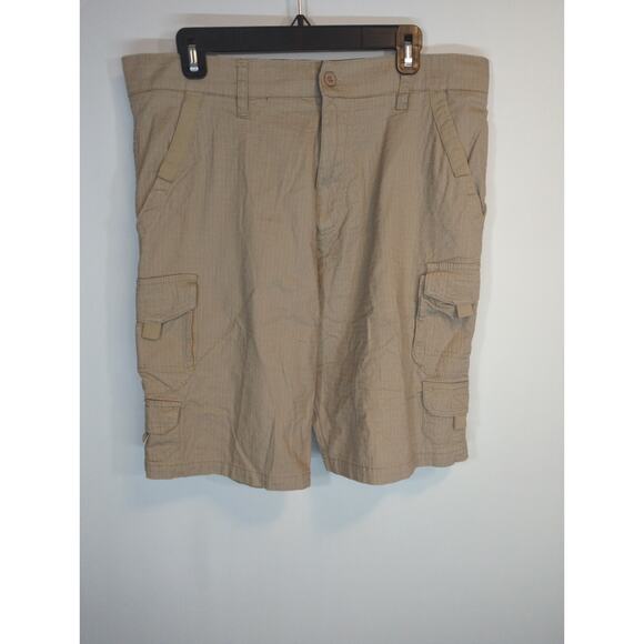 Beverly Hills Polo Club Tan Flat Front Short - Size 34 - High Waist Casual - Picture 1 of 10